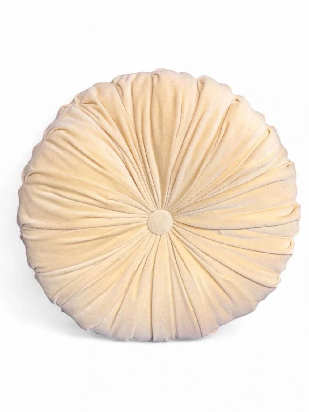 Pottery Barn Round Pleated Accent Pillow - Yellow